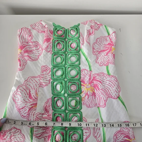 NWT Lilly Pulitzer Angela Strapless Dress 4 Resort White Clover Cup - Picture 10 of 12